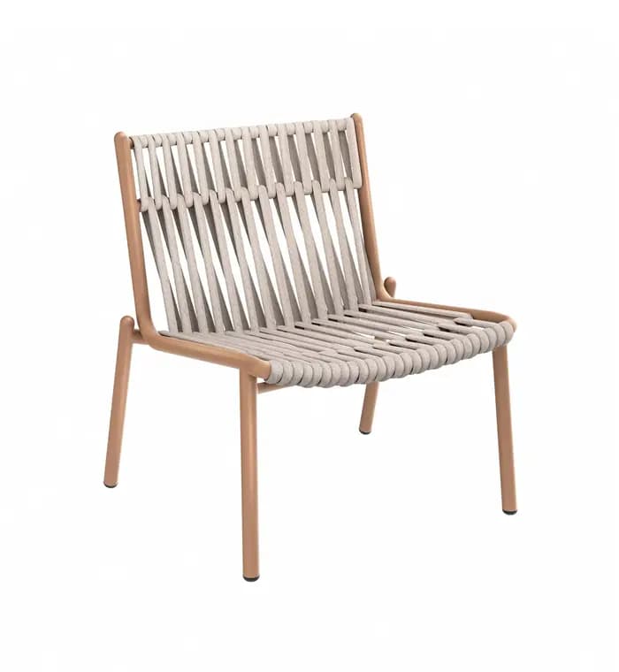 Chaise de loisirs en aluminium pour jardin extérieur, avec corde tissée, ensemble de chaise et table