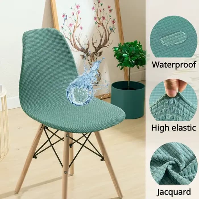 Housse de chaise à coque imperméable en Jacquard, housse de chaise scandinave à dossier court, houss