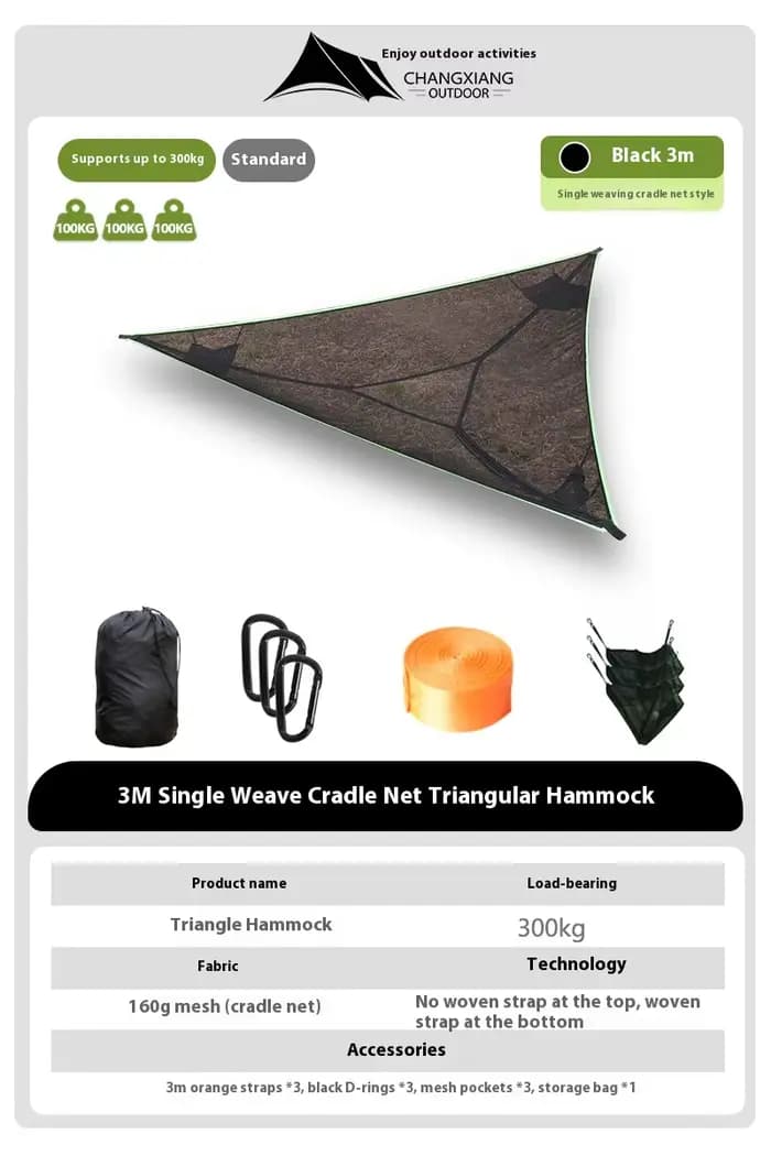 Hamac triangulaire anti-retournement, capacité de 500kg, Double maille de Camping pour jardin extéri