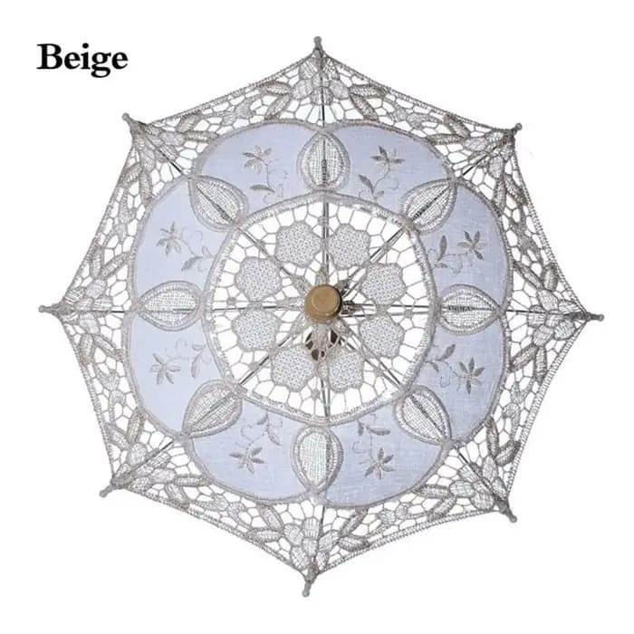 Vintage 26/31/43/53cm dentelle Parasol parapluie broderie coton dentelle fleur fille parapluie enfan