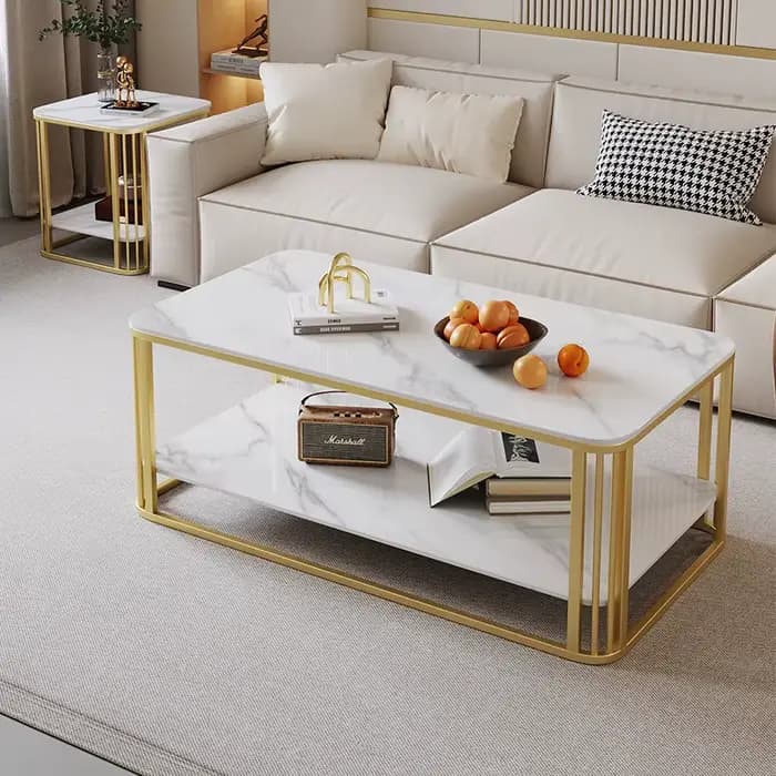 Table Basse rectangulaire française, luxe haut de gamme, tendance, minimaliste, pour Salon, Glam, me