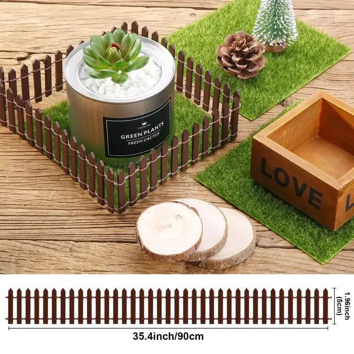 Clôture miniature en bois 5x90cm pour jardin féerique, accessoires faits main DIY pour aménagement p
