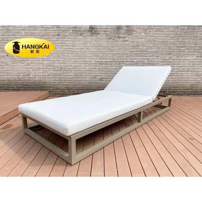 Chaise longue de patio en aluminium imperméable à l'eau pour piscine extérieure