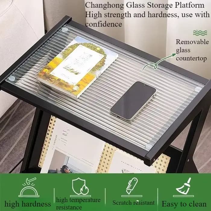 Petite table basse légère et luxueuse en verre pour la maison, table d'appoint simple et élégante