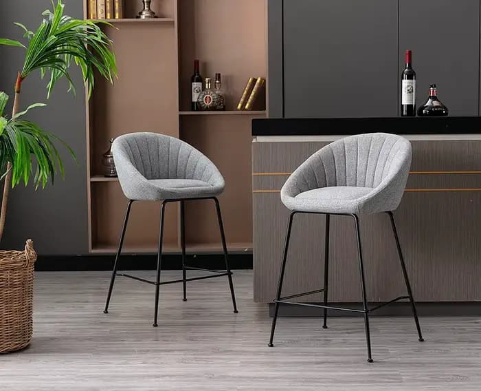 Chaises de Bar petit déjeuner tabourets de comptoir de cuisine avec dossier pieds en métal tabourets