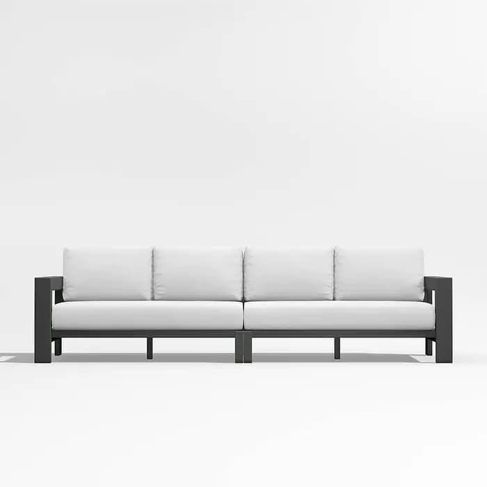 Canapé de jardin en aluminium au Design moderne de luxe, mobilier d'extérieur à trois places avec Pa