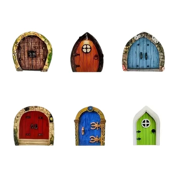 Lot 6 fées en bois pour porte jardin, ornements cour miniatures fabriqués à main pour arbre, mur, ma