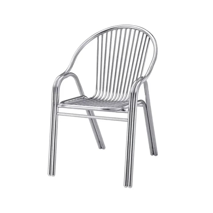 Fauteuils de jardin extérieurs minimalistes modernes, empilables et durables, en acier inoxydable 30