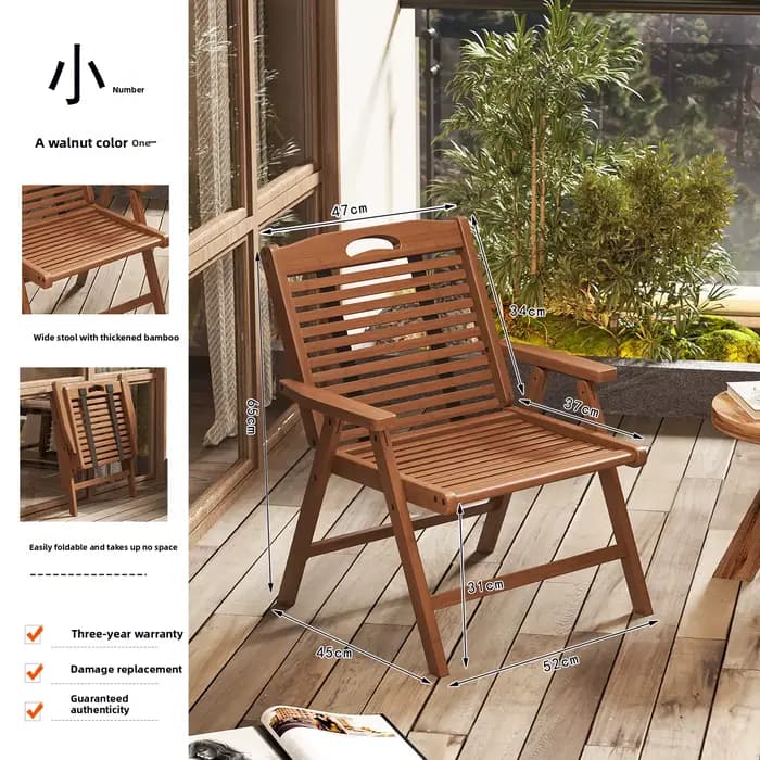 Chaise pliante extérieure portable maison bambou balcon jardin chaise de plage camping pique-nique p