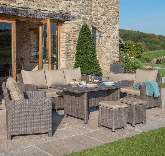 Rattan loisirs jardin salon canapé chaise extérieure Table à manger ensemble pour hôtel et meubles d