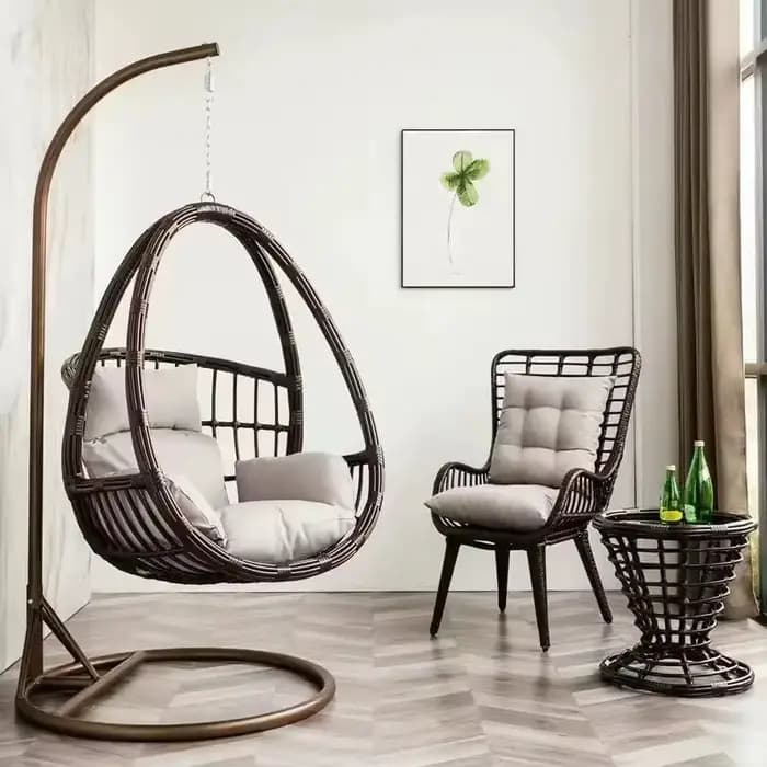 Chaise suspendue en forme d'œuf, Style à la mode, mobilier d'extérieur, balançoire de jardin en roti
