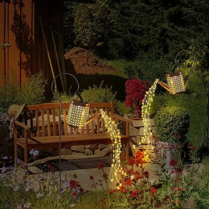 Arrosoir Solaire Étanche avec Lumières d'Extérieur, Lanterne pour Jardin, 1 Pièce