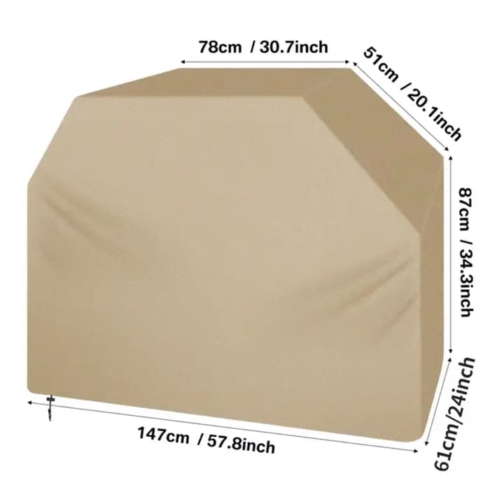Couverture de gril 147x61x122CM, imperméable, Anti-UV, couverture de gril à gaz pour Barbecue extéri