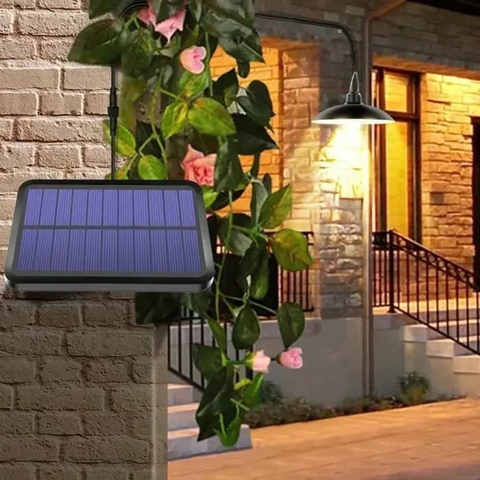 2/1 tête solaire suspension à distance lampe extérieure étanche puissance jardin lustre intérieur ja