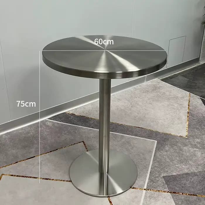 Combinaison de Table et chaise en acier inoxydable, meuble de Restaurant carré moderne, diamètre 50c