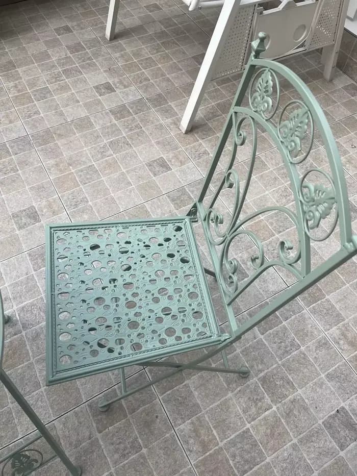 Chaises de jardin pliantes d'extérieur, Table et chaise en fer pour balcon, meubles de Patio nordiqu