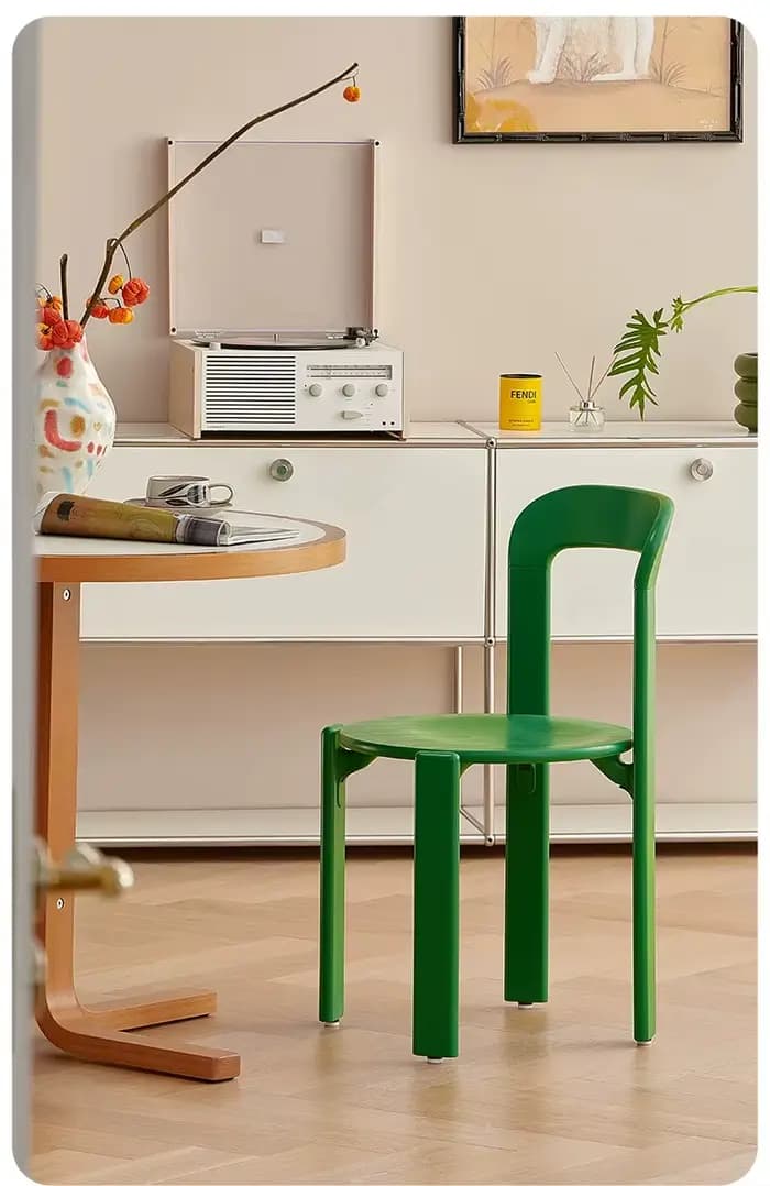 Chaise suisse empilable à dossier incurvé Vintage, comptoir en bois massif de hêtre nordique