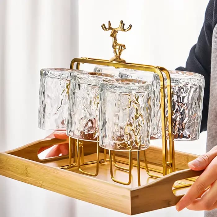 GIANXI support de rangement de tasses renne nordique porte-gobelets décoratifs en fer ménage stockag