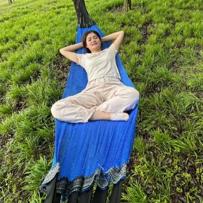 Hamac portable en maille de soie glacée, capacité de charge 200 kg, avec sac de rangement, balançoir