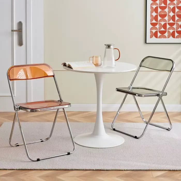 Chaise pliante transparente en acrylique, tabouret Simple pour salle à manger, pour magasin de vêtem
