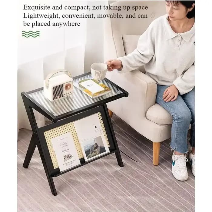 Petite table basse légère et luxueuse en verre pour la maison, table d'appoint simple et élégante