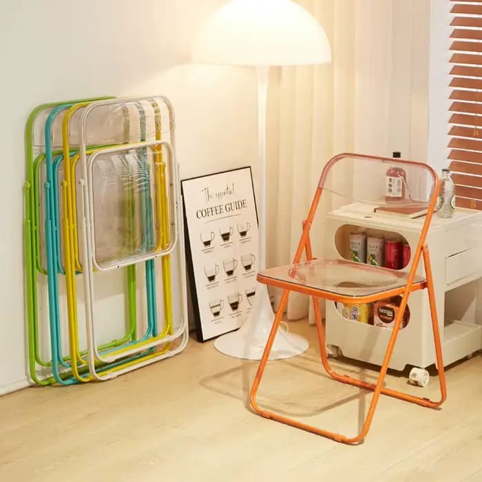 Chaise pliante transparente en acrylique, tabouret Simple pour salle à manger, pour magasin de vêtem