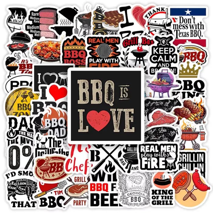 Barbecue BBQ Smokey Kebab autocollants nourriture bricolage cadeau jouets décalcomanie pour Scrapboo