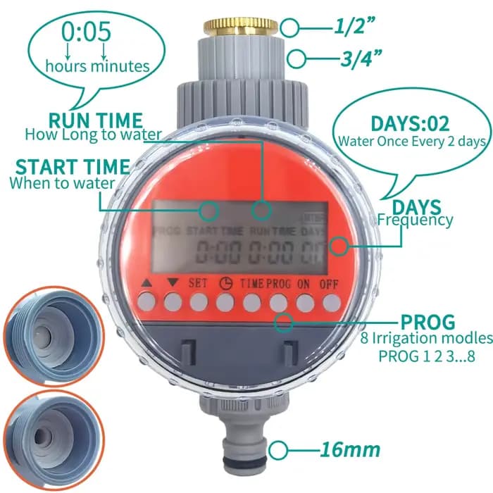 WUJIE robinet à tournant sphérique minuterie d'irrigation automatique LCD arrosage électronique rése