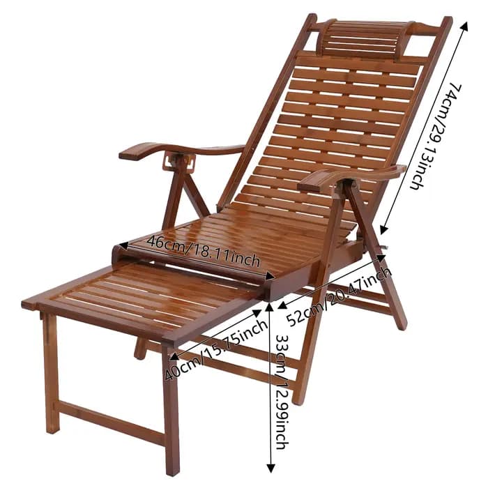 Dossier réglable de chaise longue pliante en bambou (Maximum 160 ° ) Chaise pliante avec marteau de 