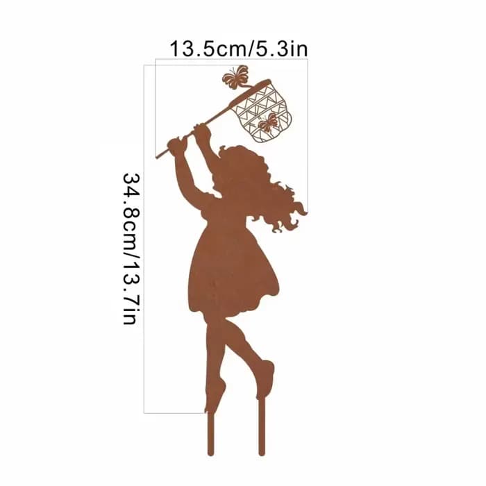 Charmante silhouette en métal pour décoration de jardin, style ferme, ajouter une touche de fantaisi