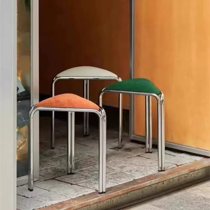MOMO Bauhaus Tabouret de vanité antique – Tabouret de salle à manger design empilable rembourré en t
