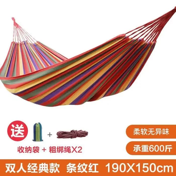 Hamac de jardin avec support pour 2 personnes, robuste, capacité 204 kg, lit balançoire bohème porta
