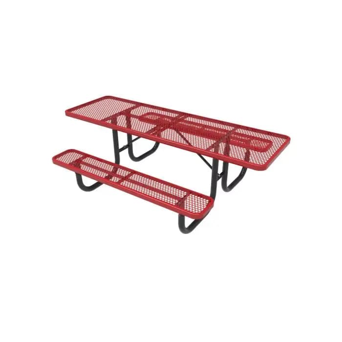 Mobilier d'extérieur rectangulaire en acier étendu, Table de jardin en métal, banc d'extérieur, Tabl