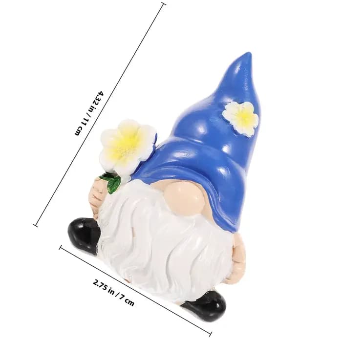Statue de gnome de jardin en résine, gnome mignon aux couleurs vives, décoration extérieure pour pel