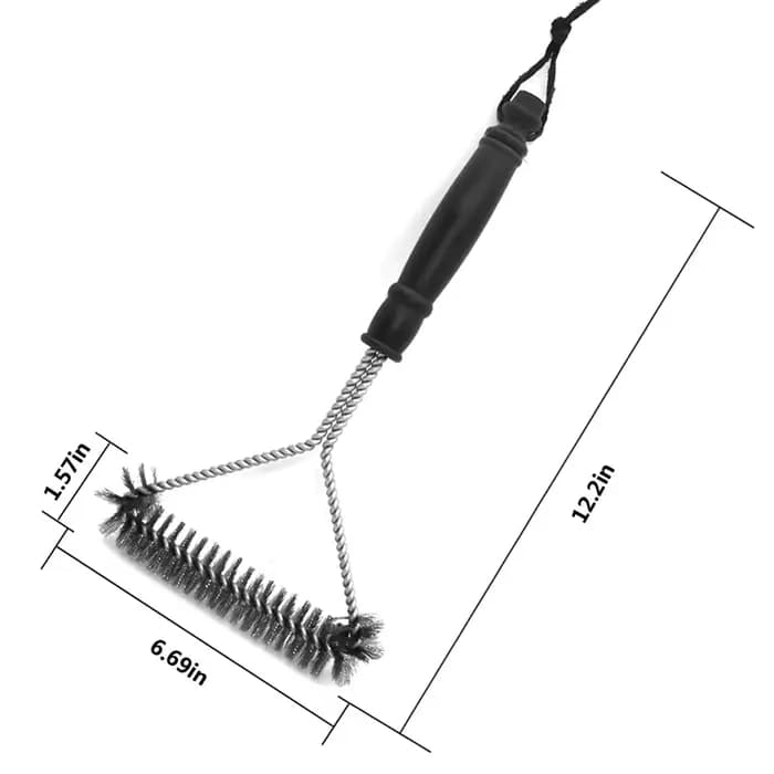 Outils de nettoyage pour barbecue, brosse à long manche, poils en acier inoxydable, adaptée aux gril