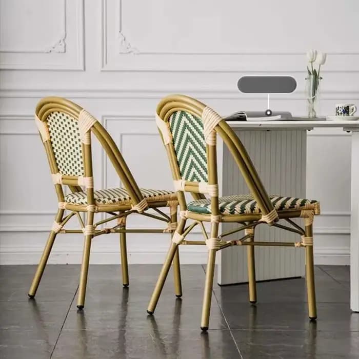 Chaises de salle à manger en rotin de jardin extérieur, chaises de salle à manger en bois de jeu, mo