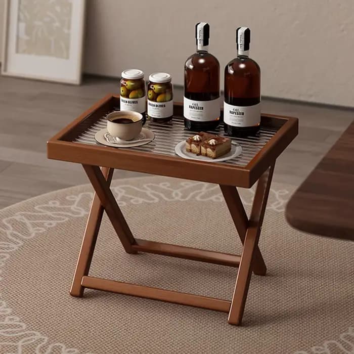 Table d'appoint pliante en bambou, Table de lit avec plateau TV Durable, petite Table d'appoint pour