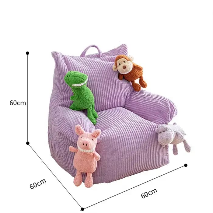60CM paresseux Mini pouf canapé Simple velours côtelé maison salon enfants canapé chambre balcon tis
