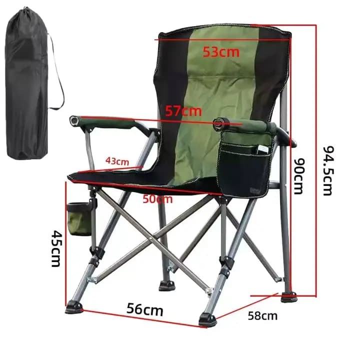 Chaise pliante d'extérieur, grande taille, à dossier haut, pour Camping, loisirs, pique-nique, pêche