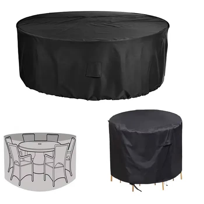 Différentes tailles extérieur jardin Patio grand rond étanche meubles protecteur Table chaise ensemb