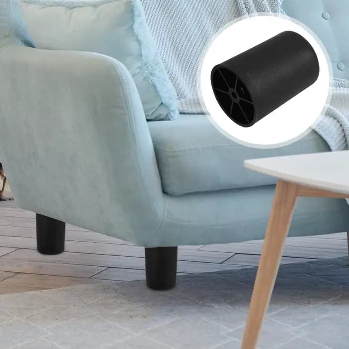 4 pièces 8cm pieds de meubles en plastique noir remplacement canapé Table armoire pieds Stable facil