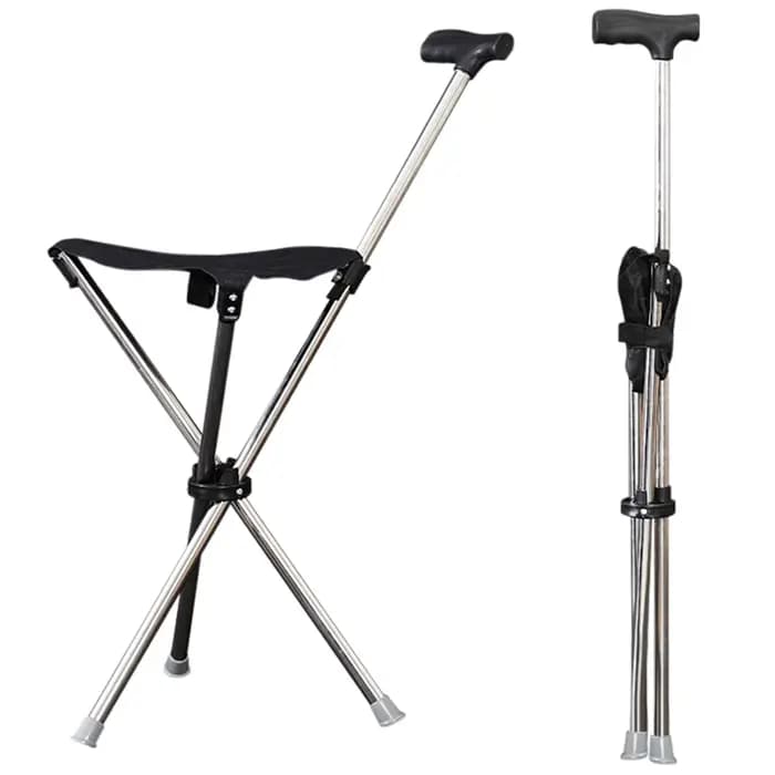 Canne pliable, siège facile à transporter, tabouret Portable, chaise pliante, poignée antidérapante,