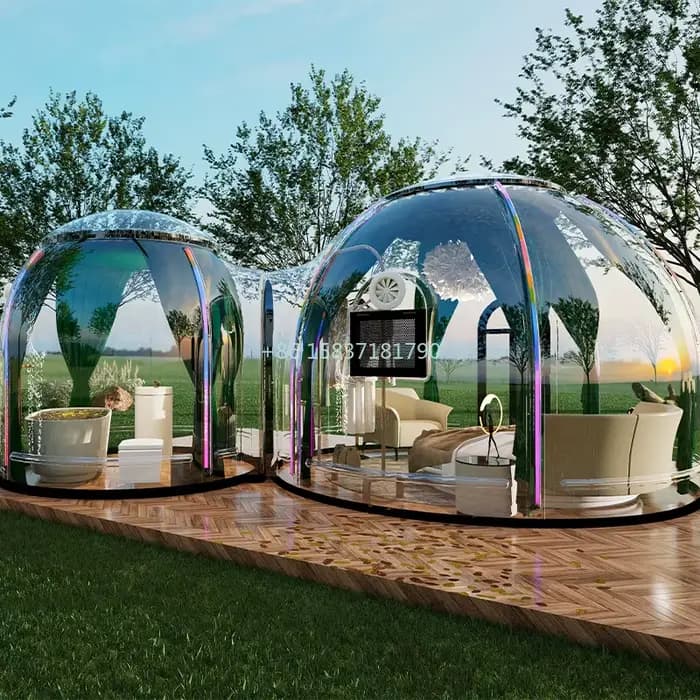 Dôme à bulles de luxe pour hôtel et complexe hôtelier en plein air, chambre ciel étoilé, maison dôme