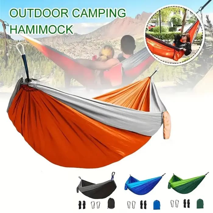 Hamac de Camping en Nylon léger pour l'extérieur, avec sangles de suspension, parfait pour les voyag