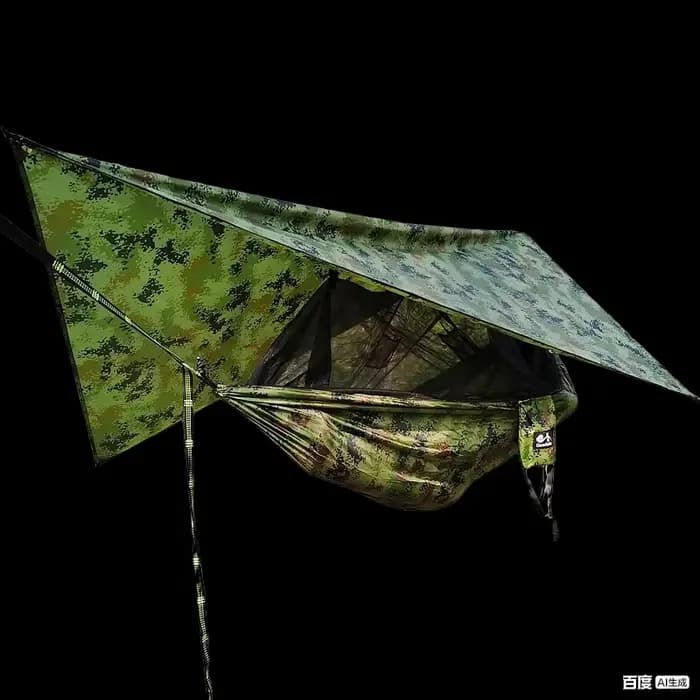 Hamac léger et portable avec moustiquaire et auvent imperméable, équipement d'extérieur pour le camp