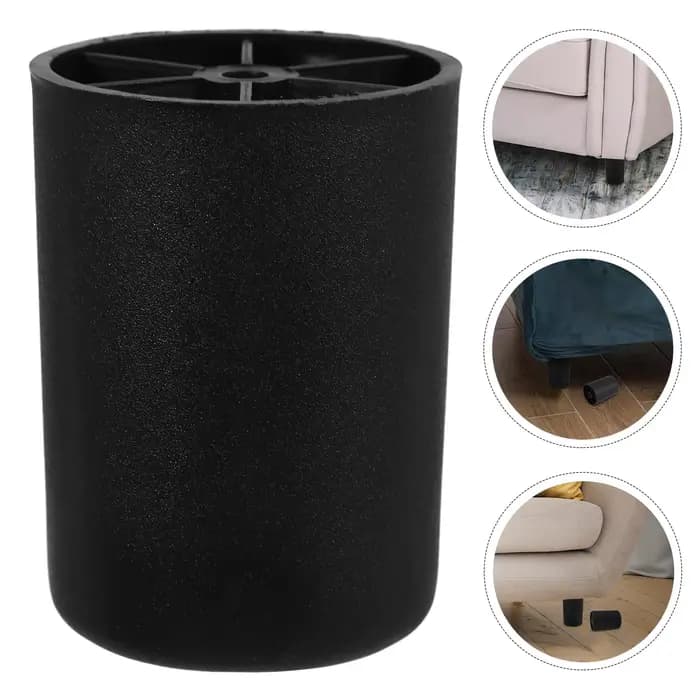 4 pièces 8cm pieds de meubles en plastique noir remplacement canapé Table armoire pieds Stable facil