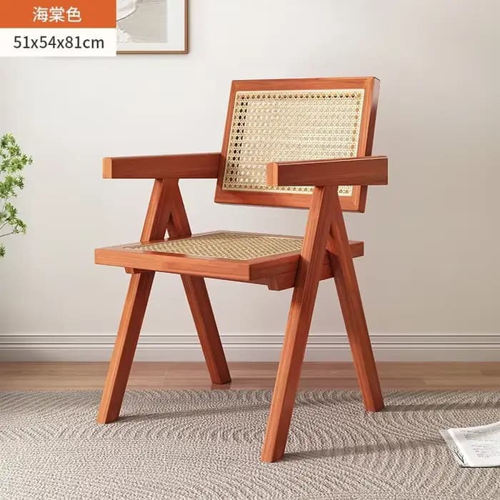 Chaises de salle à manger tendance avec accoudoirs, style moderne vintage en rotin, chaises de cuisi