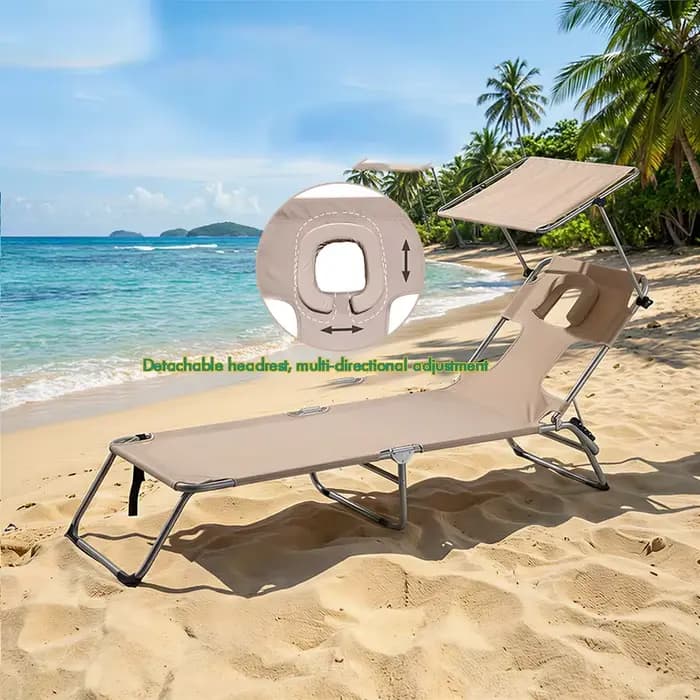 Chaise longue professionnelle d'extérieur pour bronzer, lit pliant confortable pour la relaxation, i
