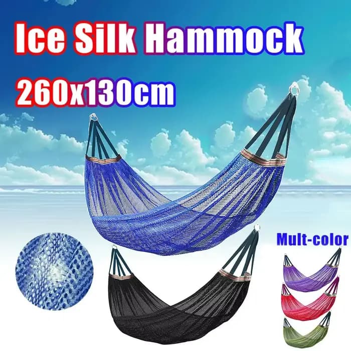 Hamac portable en maille de soie glacée, capacité de charge 200 kg, avec sac de rangement, balançoir