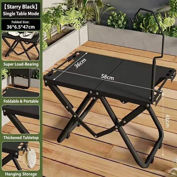 Table pliante multifonctionnelle pour l'extérieur, idéale pour la conduite autonome et la randonnée,